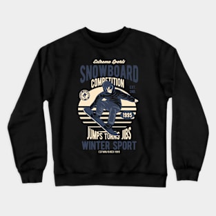 Snowboard, Vintage Retro Classic Crewneck Sweatshirt